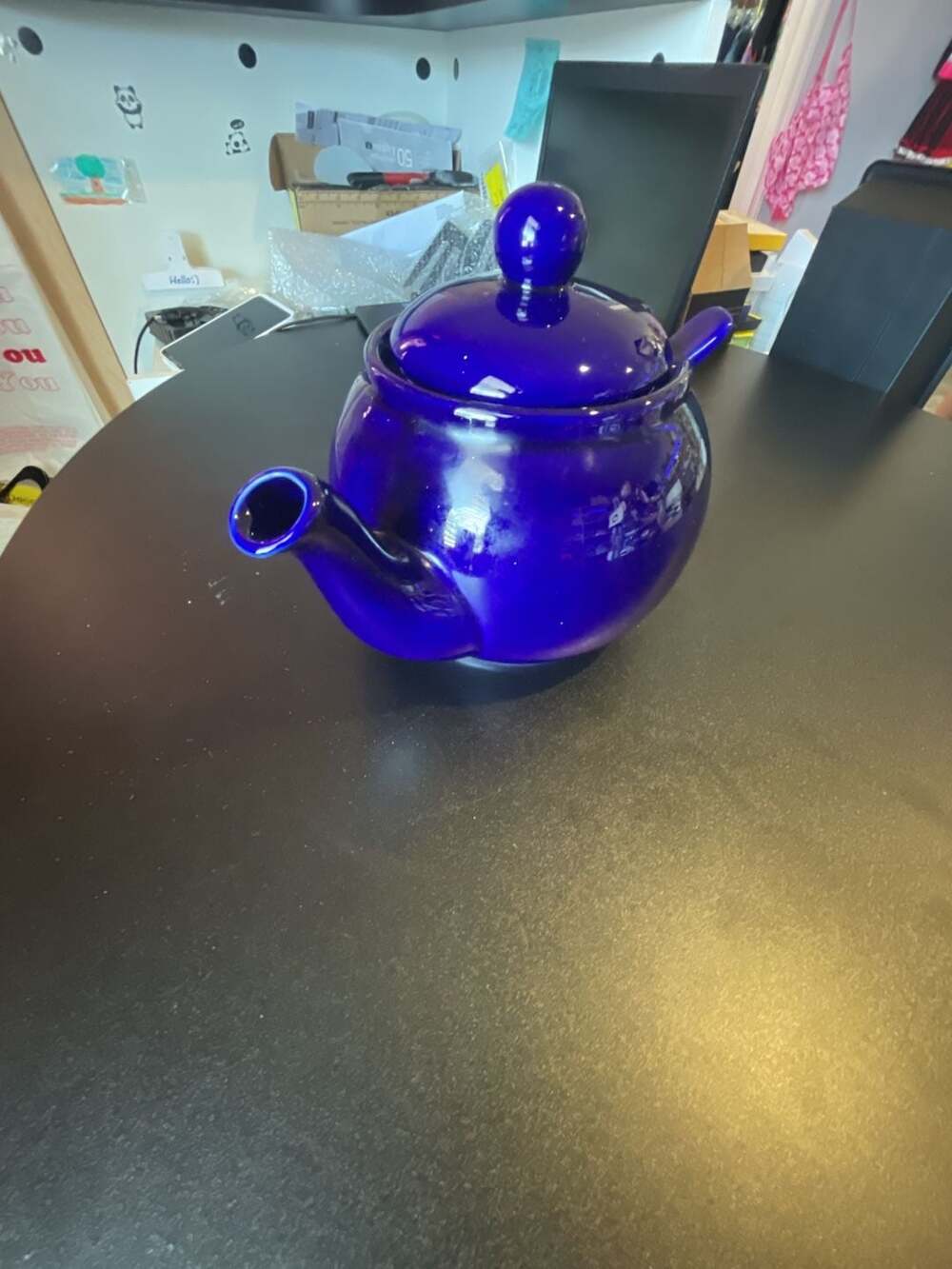 Cobalt Blue Ceramic Teapot with Stainless Steel Infuser Basket